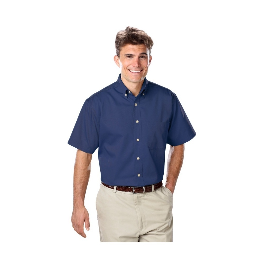 Blue Generation Mens Short Sleeve Cotton Navy Shirt Size Small